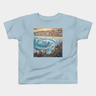 Surfs Up at Fistral Beach Kids T-Shirt